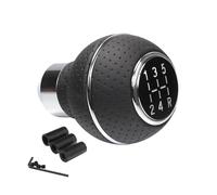 ELDVSUA Palanca De Cambios Perilla Cambio Marchas Universal 5 Velocidades Transmisión Manual Base Cuero Aluminio Reemplaza Directamente La Del Automóvil(5 speed silver ring)