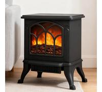 Eldzenith Chimenea eléctrica con calefacción, 750 W, chimenea eléctrica, LED con efecto llama, 2 niveles de calor, protección contra sobrecalentamiento, potencia de calefacción PTC, LED de bajo