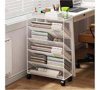 Ele - Carrito de libros de metal moderno con ruedas bloqueables - Boohelf de 6 niveles - Perfecto para revistas Boo, archivos, álbumes y recetas - Práctico Sto Solut