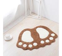 ele ELEOPTION Alfombra de baño Antideslizante, Alfombrillas de baño de Secado rápido y pies Lindos, Absorbente de Agua Suave y cómoda Antideslizante para Dormitorio, Cocina, Pasillo, 67x48CM, Café