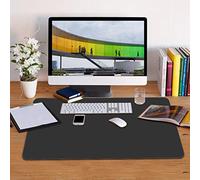 ele ELEOPTION Alfombrilla de Escritorio de Oficina, Alfombrilla Ratón Grande, Antideslizante e Impermeable Cuero PU Alfombrilla de Escritorio, Doble Cara (80x40 cm, Negro)