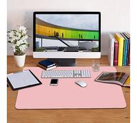 ele ELEOPTION Alfombrilla de Escritorio de Oficina, Alfombrilla Ratón Grande, Antideslizante e Impermeable Cuero PU Alfombrilla de Escritorio, Doble Cara (60x30cm, Rosado)