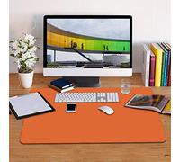 ele ELEOPTION Alfombrilla de Escritorio de Oficina, Alfombrilla Ratón Grande, Antideslizante e Impermeable Cuero PU Alfombrilla de Escritorio, Doble Cara (60x30cm, Naranja)