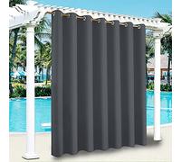 ele ELEOPTION Cortinas de Exterior, Resistentes Agua, Protección UV, Cortina Exterior con Ojales, Cortina Opaca para Interior y Exterior, Jardín, Patio, Balcón (Gris Oscuro, 2 Piezas, 213 x 241 cm)