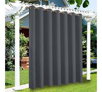 ele ELEOPTION Cortinas de Exterior, Resistentes Agua, Protección UV, Cortina Exterior con Ojales, Cortina Opaca para Interior y Exterior, Jardín, Patio, Balcón (Gris Oscuro, 1 Piezas, 213 x 241 cm)