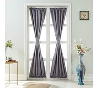 ele ELEOPTION Cortinas para Puerta Francesas Color Puro Panel de Cortina de Puerta Francesa Cortinas Opacas para Sala de Estar Cocina Dormitorio Comedor Sala,1 Panel (Gris, 137 * 183cm)
