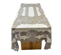 Ele - Mantel de encaje bordado a cielo abierto para comedor, sala de estar, cocina, decoración de 59 x 86.6 pulgadas