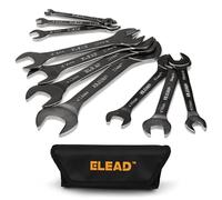 ELEAD Juego de llaves de extremo abierto superfinas | 10 piezas métricas de 5,5-27 mm | Diseño delgado niquelado | 5,5, 7, 8, 9, 10, 11, 12, 13, 14, 15, 16, 17, 18, 19, 20, 21, 22, 23, 24, 27 mm
