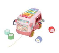 Eleage Alfabeto Autobús Musical Bloques Coloridos 3D Juguete Educativo de Aprendizaje para Niños Pequeños Tamaño de Plástico 20,5 X 12 X 13 Cm (Roja)