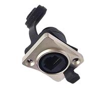 Eleage Conector de Paso Hembra RJ45 Transmisión de Datos Duradera Resistente Al Agua para Uso Industrial y Exterior Material de Cobre 1 Pieza (Plata)