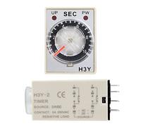 Eleage H3Y-2 Relé temporizador retardado ajustable 24 V con esfera transparente para control industrial - Temporización de 1S a 60S, 8 pines, material de cobre (10S)