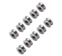 Eleage Juego de Poleas Guía con Rodamiento de Bolas con Ranura en U, 10 Uds., para Sistemas de Movimiento Lineal, Acero Al Carbono Duradero de 4x13x7mm