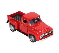 Eleage Modelo de Camioneta Pickup Vintage Fundido a Presión 1:32, Juguete de Adorno de Escritorio Coleccionable de Vehículo Retro Clásico para Niños (Rouge)