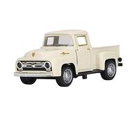 Eleage Modelo de Camioneta Pickup Vintage Fundido a Presión 1:32, Juguete de Adorno de Escritorio Coleccionable de Vehículo Retro Clásico para Niños (Beige)