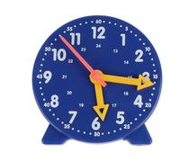 Eleage Reloj de Ayuda para la Enseñanza, Juguete Educativo Compacto para Niños, de 24 Horas con Conexión de 3 Punteros, Escuela Primaria, Tamaño de 10cm (Azul)