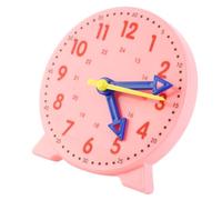 Eleage Reloj de Ayuda para la Enseñanza, Juguete Educativo Compacto para Niños, de 24 Horas con Conexión de 3 Punteros, Escuela Primaria, Tamaño de 10cm (Rosa)