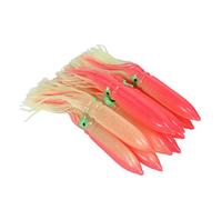Eleage Señuelos de Pesca de Calamar de Silicona Realistas, Juego de 10 Piezas de 30cm para Atraer Peces en Aguas Oscuras (Rosa)