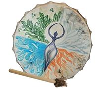 Eleage Tambor Chamán Hecho a Mano, Instrumento Espiritual Ecológico para Meditación, Curación, 25cm de Diámetro