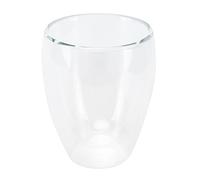 Eleage Taza de Leche Transparente, Taza de café Resistente Al Calor de 2 Capas para el Hogar, Exquisito Vidrio de Borosilicato, Perfecta para Vino y Whisky (350ml)