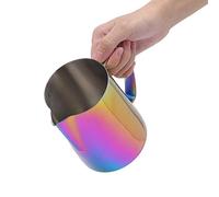 Eleage Taza para Espumar Leche de 600 Ml, Elegante Jarra de café de Acero Inoxidable para Latte Art, Ideal para Uso en Cafetería (Clip multicolor)