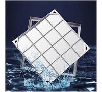 Eleand Modern Solut - Cubierta de drenaje de acero inoxidable con diseño invisible roscado para desagües de 5 cm, 80 x 80 cm, para decoración del hogar