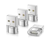 Elebase Adaptador USB a USB C 4-Pack,Tipo C Female to A Male Conversor Cable Coche Cargador para iPhone 17 17e Air 16 15 14 Pro MAX Plus,Apple iWatch 11 10,iPad 10 Air Mini,Airpods,Samsung Galaxy S26