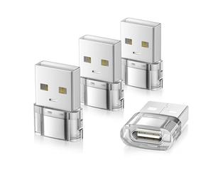 Elebase Adaptador USB a USB C 4-Pack,Tipo C Female to A Male Conversor Cable Coche Cargador para iPhone 17 17e Air 16 15 14 Pro MAX Plus,Apple iWatch 11 10,iPad 10 Air Mini,Airpods,Samsung Galaxy S26