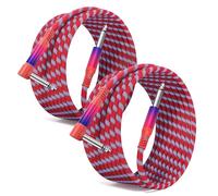 Elebase Cable Instrumento 1/4 4.5M 2PCS,Lead Guitarra 1/4 TS Mono Angulo Recto,Cable Plug Audio Macho 6.3 Jack 90 Grados,Cord 6.35 para Guitarra Eléctrica,Bajo,Teclado,Amplificador Amp,Nylo