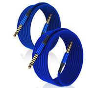 Elebase Cable Instrumento 6.35mm TRS 3M 2-Pack,Lead Balanceado Audio Estéreo 1/4 Pulgadas Macho 6.3 Jack,Cord 6.35 para Guitarra Eléctrica,Bajo,Teclado,Mezclador,Amplificador Amp,Altavoz