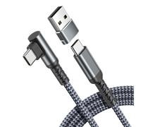 Elebase Cable USB C Carga Angulado 3 Metros con Adaptador USB,60W Cable Cargador Tipo C Rápida para iPhone 17 16 Pro Max,Samsung S26 S25 Note 20,iPad 10,MacBook,Google Piexl 9,Carplay y Android Auto