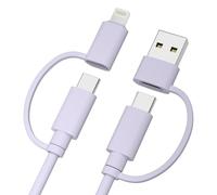 Elebase iPhone Air Cable Cargador 1M,4 en 1 Multi Cable,Múltiple Cordón Tipo C 60W con USB A/Lightning Adaptador de Carga Rápido para New Apple 15 14 13 12 Xr Xs Plus, Airpods 4,Galaxy Z Flip Fold 7 6