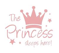 ELEBEAUTY Princess Princesa Rosa Pegatinas de Pared Etiqueta de la Pared Decoración del Hogar 3D Vinilo Papel Pintado Adhesivo Mural para Dormitorios Salones Hogar Baños Cocina Oficina (1)