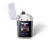 EleBikk Encendedor Electrónico, Encendedor de Doble Arco Eléctrico, Mechero Electrónico, Encen-dedor Recargable Tipo-C, Pantalla LED de Potencia, Plasma a Prueba de Viento de Doble Arco