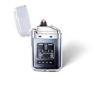 EleBikk Encendedor Electrónico, Encendedor de Doble Arco Eléctrico, Mechero Electrónico, Encen-dedor Recargable Tipo-C, Pantalla LED de Potencia, Plasma a Prueba de Viento de Doble Arco