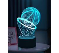 EleBikk Lámpara de baloncesto 3D, Baloncesto 3D Luz de Noche Ilusión, Luz Nocturna Infantil, Luz Nocturna de Visión Variable de 16 Colores con Mando a Distancia