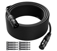 Elecan - Cable de micrófono XLR de 10 pies, cable de altavoz XLR equilibrado de alta resistencia (de 25 a 200 pies), cable de micrófono blindado macho a hembra de 3 pines, cable de conexión de