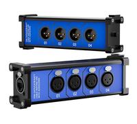 Elecan Caja divisora XLR de 3 pines a RJ45 Ethercon-4 canales y 1 par XLR/DMX/AES Terminator Snake Over CAT 6 Ethernet Cable de conexión adaptador para sonido de escenario, iluminación, estudio de