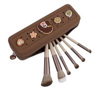 Elecbae Bolsa organizadora de maquillaje con abalorios, Marrón