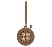 Elecbae Monedero con abalorios, bolsa de transporte redonda de silicona con cremallera, Marrón, Pop