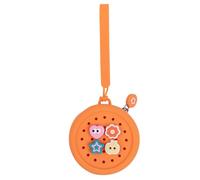 Elecbae Monedero con abalorios, bolsa de transporte redonda de silicona con cremallera, Naranja, Pop