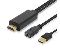 Elecbee Cable Adaptador HDMI a Mini para DisplayPort con Carga USB 4K @60Hz X 2K HDMI Macho para DP Hembra Cable de vídeo Solo aplicable a Mini Port, Funciona