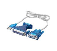 Elecbee - Cable adaptador serie DB9 macho a puerto serie DB25 a USB RS232 (1 m)