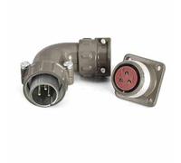 Elecbee P Series Aviation Connectors P20 3 Pin Right Angled Male and Female Flange Type Set P20J4S+P20K4A