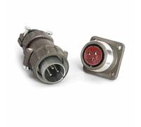 Elecbee P Series Aviation Connectors P20 3 Pin Straight Male and Female Flange Type Set P20J4Q+P20K4A