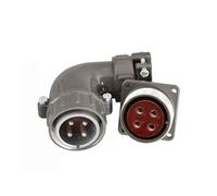 Elecbee P Series Aviation Connectors P32 4 Pin Right Angled Male and Female Flange Type Set P32J1S+P32K1A