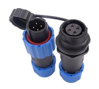 Elecbee SP13 Conector de aviación, IP68 Enchufe Impermeable Aviación Circular Industrial Roscado Conector Enchufe Macho y Hembra Conector de Cable en Línea Accesorios metálicos (SP13 4 Pines)