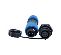 Elecbee SP13 Conector de aviación, IP68 Enchufe Impermeable Aviación Circular Industrial Roscado Conector Macho Enchufe y Hembra scoket Conector de Cable en Línea Accesorios metálicos (SP13 4 Pines)