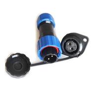 Elecbee SP17 2 Pines Conector de aviación, IP68 Enchufe Impermeable Aviación Circular Industrial Roscado Conector Brida de 2 Agujeros Macho Enchufe y Hembra scoket Conector de Cable en Línea