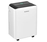 ELECCI Deshumidificador eléctrico 20 litros/día | Adecuado para sótano/dormitorio/sala de estar, 40%-80% RF ajustable, modo de secado/sueño, tanque de agua de 2,5L。