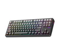 ELECFOX Linky 87 - Teclado mecánico inalámbrico, Tri-Mode BT5.0/2.4GHz/USB-C - Teclado personalizado intercambiable en caliente, interruptores lineales, teclados retroiluminados RGB para juegos de